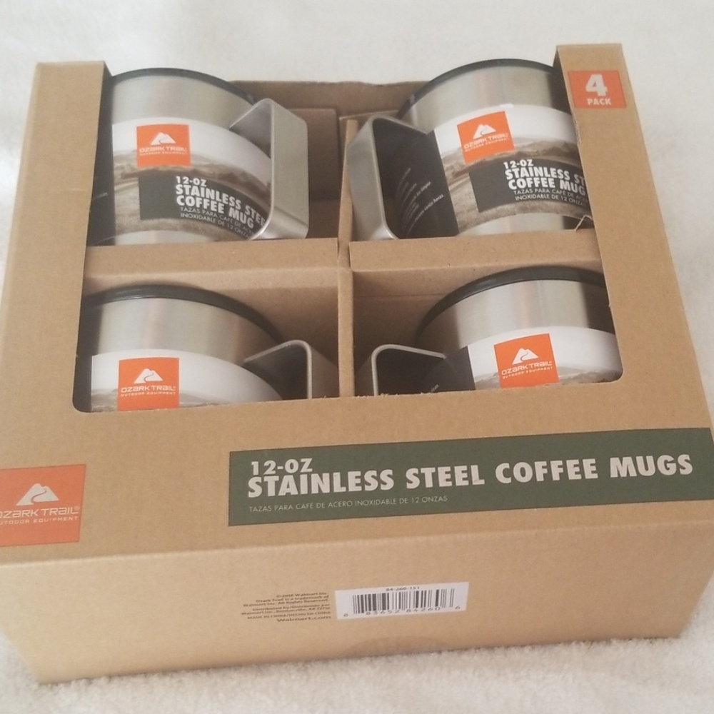 4 stainless steel coffee mugs
